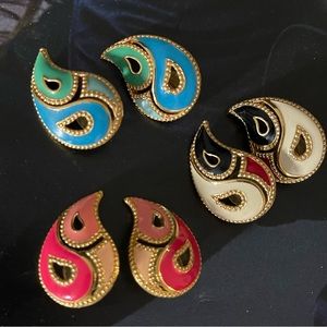 ✨Vintage Signed Avon Teadrop Stud Earrings Three Pairs